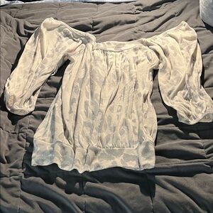Charlotte Russe Cream Off-Shoulder Blouse
